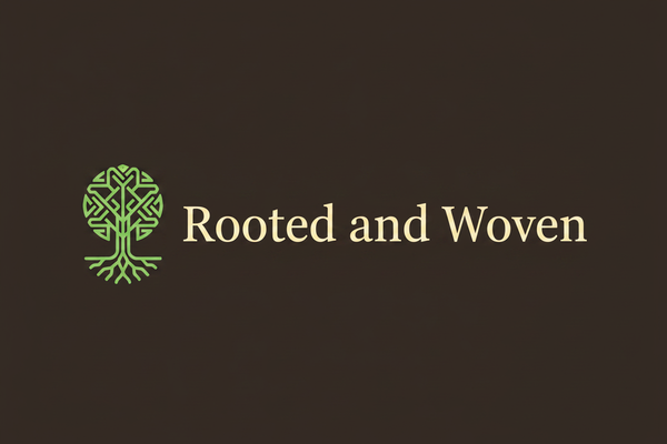 Rooted and Woven - Bright Cream & Sage